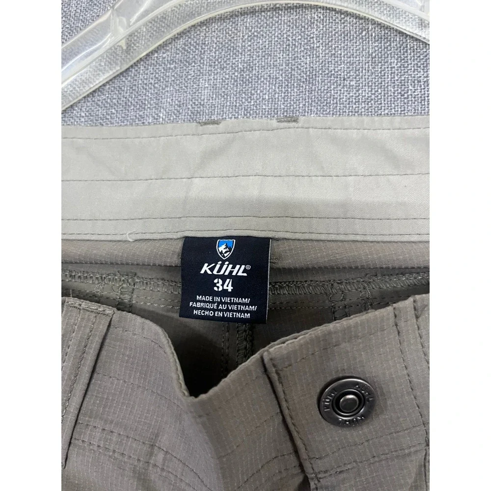 Kuhl Renegade Men 34 Khaki Tan Hiking Shorts Ripstop Technical Cargo 10 Inseam